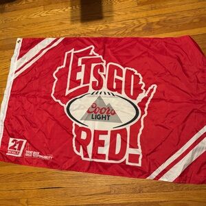 Coors Light Let's Go Red University of Wisconsin Badgers Flag